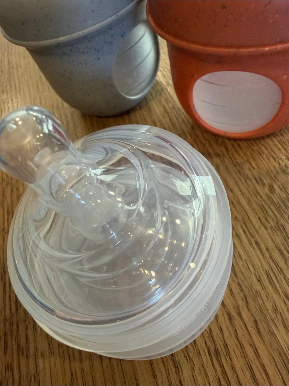 Silicone boon Baby Bottle size 1 Nipples Set - Gray & Rust